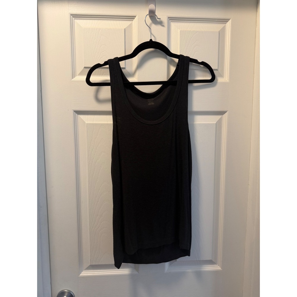 American Eagle Real Soft Ribbed Tank Top Womens XL Black Scoop Neck Sleeveless